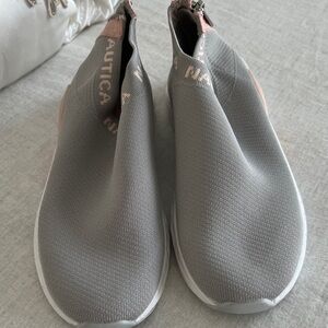 New Nautica Gray and Pinkish  Casual Slip-On water shoes never worn!!!